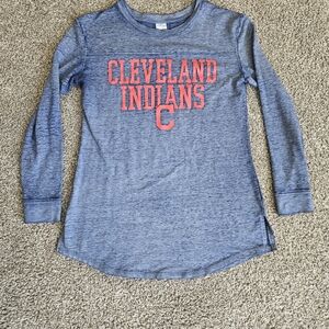 MLB Cleveland Indians Blue Long Sleeve Tee
